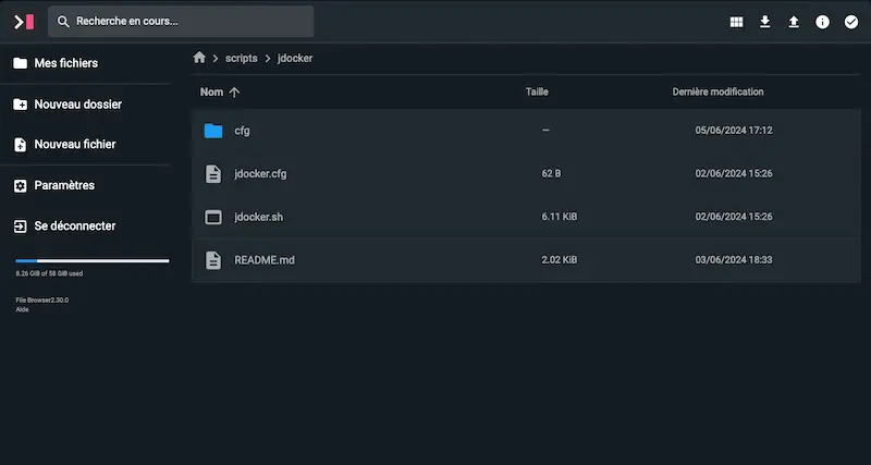 File Browser : un explorateur de fichiers léger en web