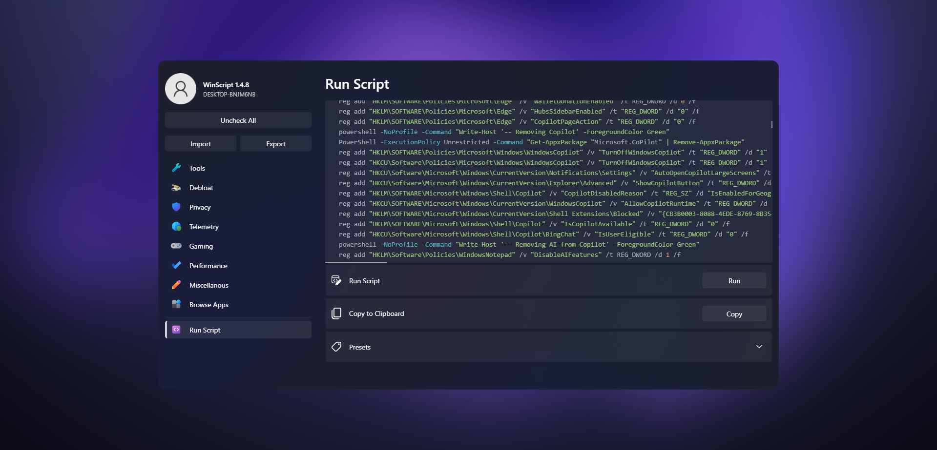 winscript